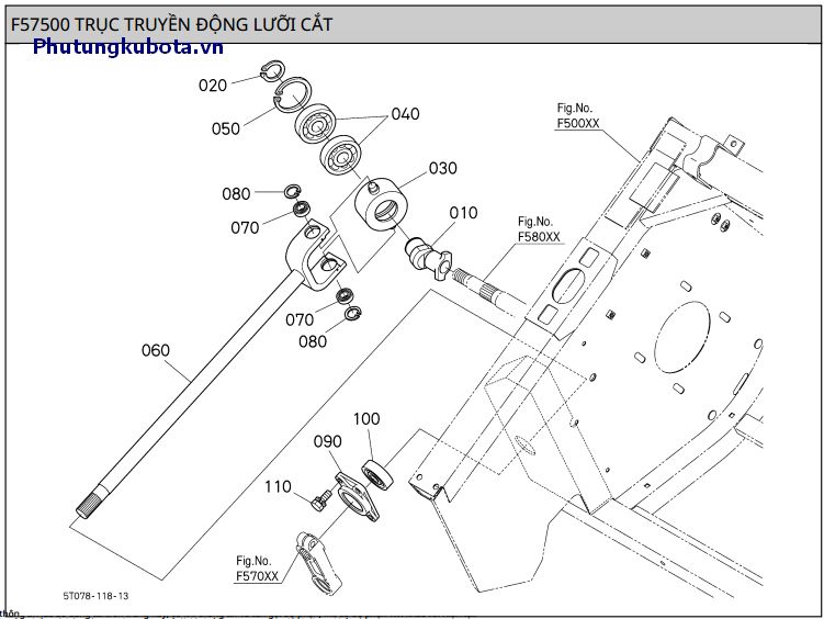 Trục truyền động lưỡi cắt